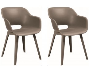 KETER AKOLA 2x Krzesło, 56,5 x 55 x 80 cm, cappuccino 17207305