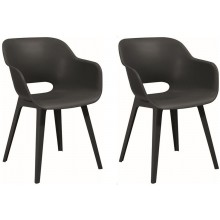 KETER AKOLA 2x Krzesło, 56,5 x 55 x 80 cm, grafit 17207305