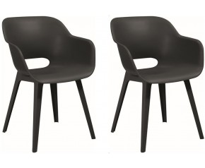 KETER AKOLA 2x Krzesło, 56,5 x 55 x 80 cm, grafit 17207305