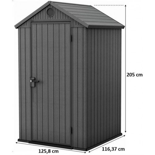 KETER DARWIN 4 x 4 Domek ogrodowy, 125,8 x 116,37 x 205 cm, szary 17212741