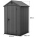 KETER DARWIN 4 x 4 Domek ogrodowy, 125,8 x 116,37 x 205 cm, szary 17212741