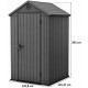 KETER DARWIN 4 x 4 Domek ogrodowy, 125,8 x 116,37 x 205 cm, szary 17212741