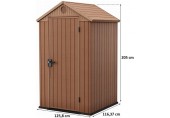 KETER DARWIN 4 x 4 Domek ogrodowy, 125,8 x 116,37 x 205 cm, brązowy 17212741