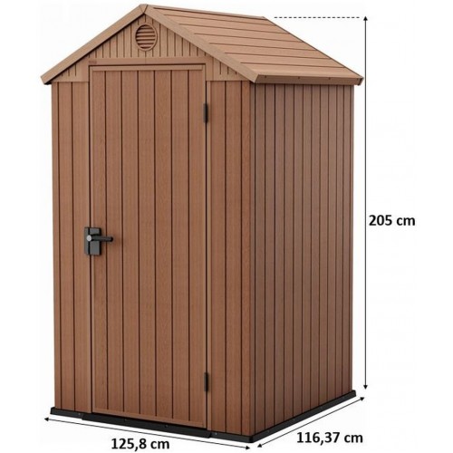KETER DARWIN 4 x 4 Domek ogrodowy, 125,8 x 116,37 x 205 cm, brązowy 17212741