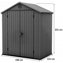 KETER DARWIN 6 x 4 Domek ogrodowy, 190 x 121 x 221 cm, szary 17210351