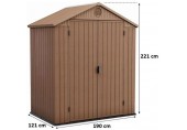 KETER DARWIN 6 x 4 Domek ogrodowy, 190 x 121 x 221 cm, brązowy 17210351