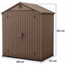 KETER DARWIN 6 x 4 Domek ogrodowy, 190 x 121 x 221 cm, brązowy 17210351