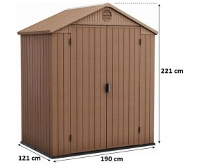 KETER DARWIN 6 x 4 Domek ogrodowy, 190 x 121 x 221 cm, brązowy 17210351
