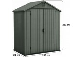 KETER DARWIN 6 x 4 Domek ogrodowy, 190 x 121 x 221 cm, szary 17210351