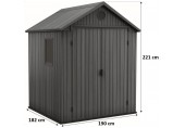 KETER DARWIN 6 x 6 Domek ogrodowy, 190 x 182 x 221 cm, szary 17210353