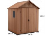 KETER DARWIN 6 x 6 Domek ogrodowy, 190 x 182 x 221 cm, brązowy 17210353