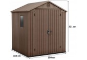 KETER DARWIN 6 x 6 Domek ogrodowy, 190 x 182 x 221 cm, brązowy 17210353