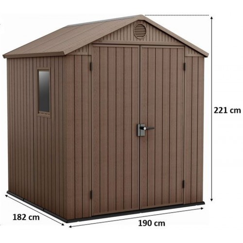 KETER DARWIN 6 x 6 Domek ogrodowy, 190 x 182 x 221 cm, brązowy 17210353 KETER DARWIN 6 x 6 Domek ogrodowy, 190 x 182 x 221 cm, brązowy 17210353
