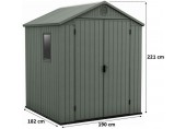 KETER DARWIN 6 x 6 Domek ogrodowy, 190 x 182 x 221 cm, zielony 17210353