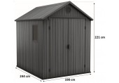 KETER DARWIN 6 x 8 Domek ogrodowy, 190 x 244 x 221 cm, szary 17210355