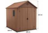 KETER DARWIN 6 x 8 Domek ogrodowy, 190 x 244 x 221 cm, brązowy 17210355