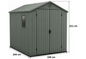 KETER DARWIN 6 x 8 Domek ogrodowy, 190 x 244 x 221 cm, zielony 17210355