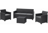 KETER ELODIE 3 SEATER Zestaw mebli ogrodowych, grafit/jasny szary 17212057