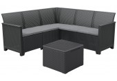 KETER ELODIE CORNER 5 SEATER Zestaw mebli ogrodowych, grafit/jasny szary 17210776