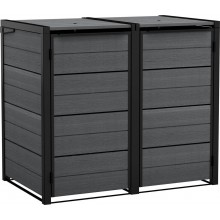 KETER HIDE AWAY 2x240L Obudowa na kosze na śmieci, 138,1 x 84,3 x 121,2 cm, szary 17213790