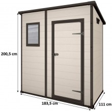 KETER MANOR PENT 6 x 4 Domek ogrodowy, 183,5 x 111 x 200,5 cm, beżowy 17199514