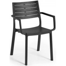 KETER METALINE Plastikowe krzesło ogrodowe, 60 x 53 x 81 cm, żeliwny czarny 17209787