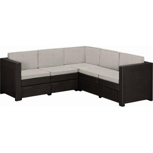 KETER PROVENCE Sofa narożna, 194 x 194 x 77 cm, brązowy/beżowy 17209115