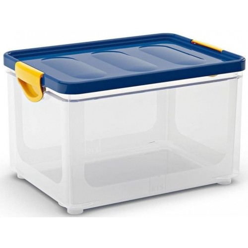 KIS CLIPPER BOX L 33L 47x33,5x28,5cm transparent/niebieska pokrywa