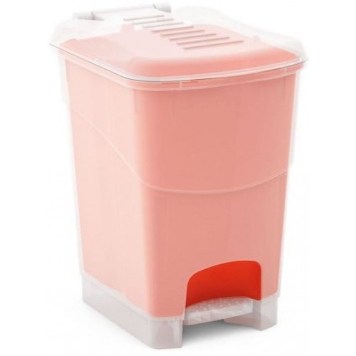KIS KORAL L 20L Kosz na śmieci z pedałem 25,5x34x40,5cm przezroczysty/pomarańczowy