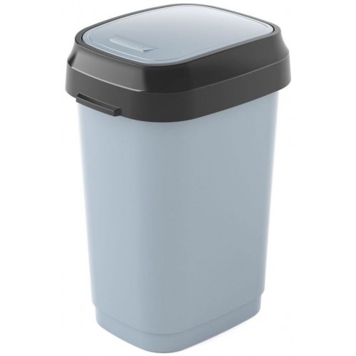 KIS DUAL SWING BIN S 10L kosz na śmieci 19x25x33cm szary KIS DUAL SWING BIN S 10L kosz na śmieci 19x25x33cm szary