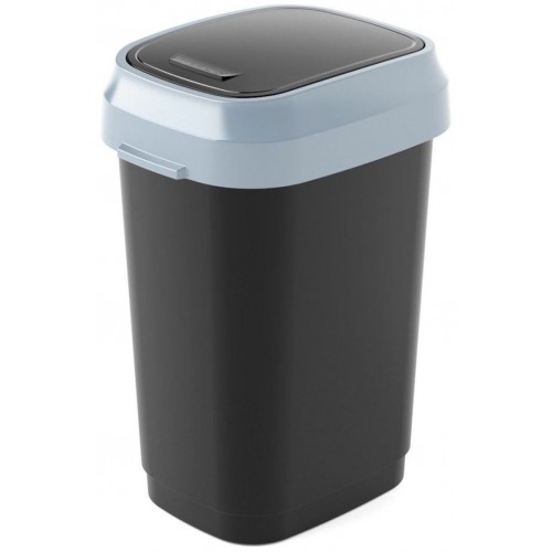 KIS DUAL SWING BIN M 25L kosz na śmieci 26x37x47,5cm czarny/szary