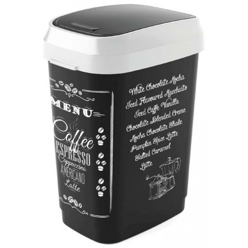 KIS DUAL SWING BIN STYLE M 25L COFFEE MENU Kosz na śmieci 26x37x47,5cm