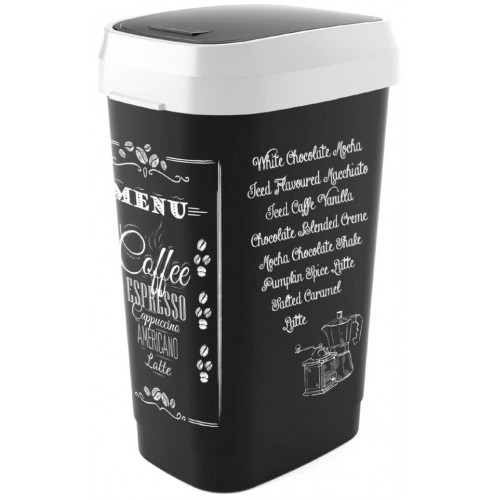 KIS DUAL SWING BIN STYLE L 50L COFFEE MENU Kosz na śmieci 31x42x62cm