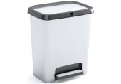 KIS COMPATTA 25L Kosz na śmieci z pedałem 38 x 28 x 43 cm srebrny