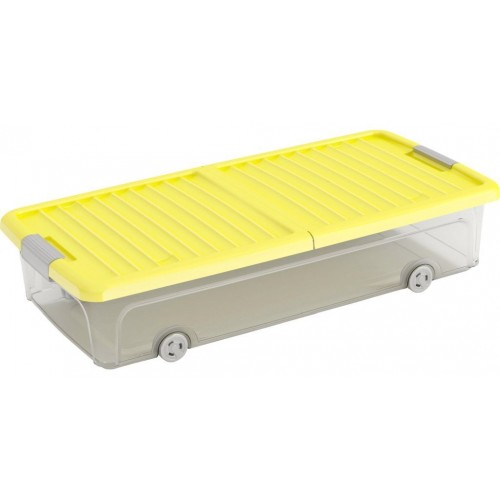 KIS W BOX UNDERBED L 35L 74x37x16,5cm transparent/pokrywka żółta