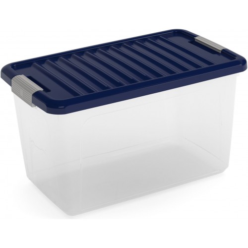 KIS W BOX M 30L 49x30x29cm transparent/niebieski indigo