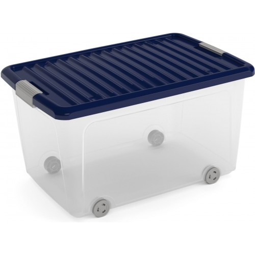 KIS W BOX L 50L 59x39x32cm transparent/niebieski indigo KIS W BOX L 50L 59x39x32cm transparent/niebieski indigo
