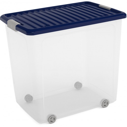 KIS W BOX XL 78l 57x39x52cm transparent/niebieski indigo