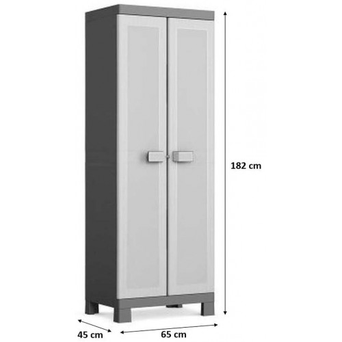 KIS LOGICO UTILITY Szafa ogrodowa 65x45x182cm szary/czarny 9636000