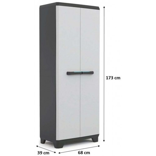 KIS LINEAR HIGH Szafa gospodarcza 39x68x173cm szary/czarny