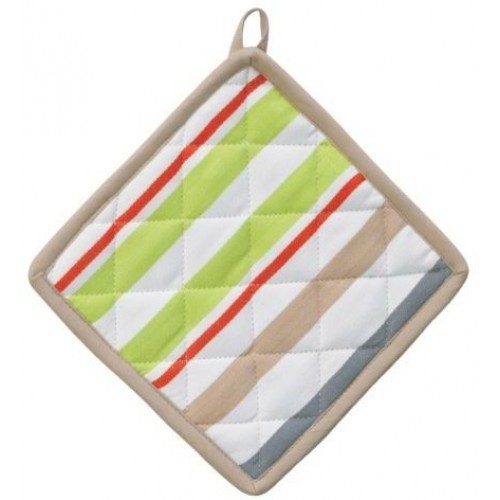 KELA Pikowany uchwyt do gorących naczyń AMALIE 20x20 cm biała w paski KL-10711