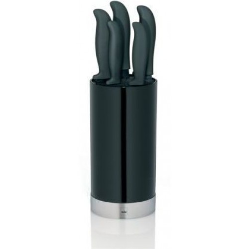 KELA Zestaw 5 noży kuchennych w bloku ACIDA czarny KL-11287