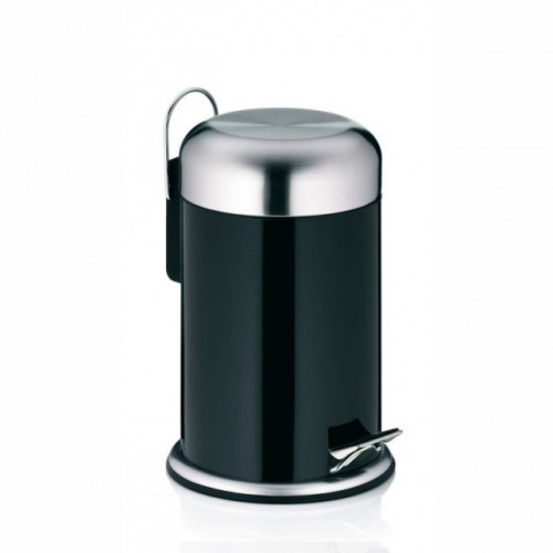 KELA Kosmetyczny / łazienkowy kosz na śmieci 3 L ELIO czarny/stal matowa KL-21517 KELA Kosmetyczny / łazienkowy kosz na śmieci 3 L ELIO czarny/stal matowa KL-21517