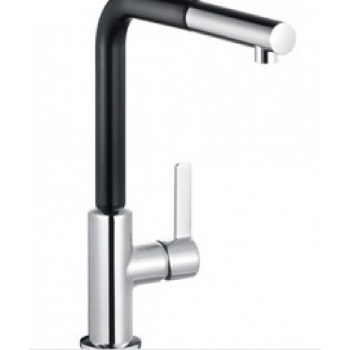 KLUDI L-ine S bateria kuchenna z wyciąganą wylewką chrom/czarny mat 408518775 KLUDI L-ine S bateria kuchenna z wyciąganą wylewką chrom/czarny mat 408518775