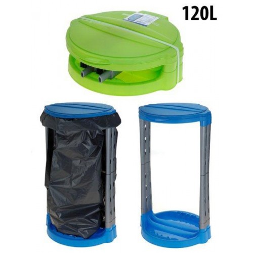 KAISERHOFF Plastikowy stojan z pokrywą na worek 120 l, zielony KO-Y54910050zele