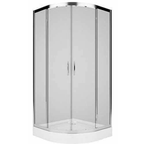 KOŁO Rekord Kabina półokrągła 80 x 80cm, drzwi rozsuwane, szkło transparentne PKPG80222003