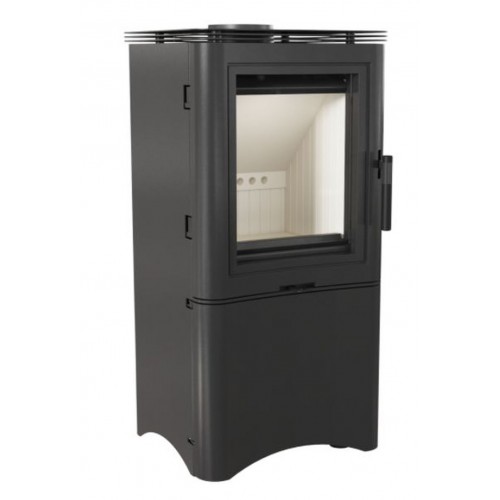 KRATKI Piec wolnostojący KOZA K5 STAL z zamykaną wnęką na drewno