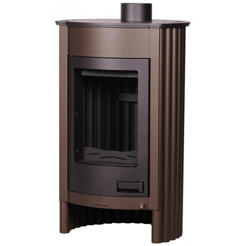 HS FLAMINGO Stalowy piec MASTERFLAMME Medie I, brąz- aksamit