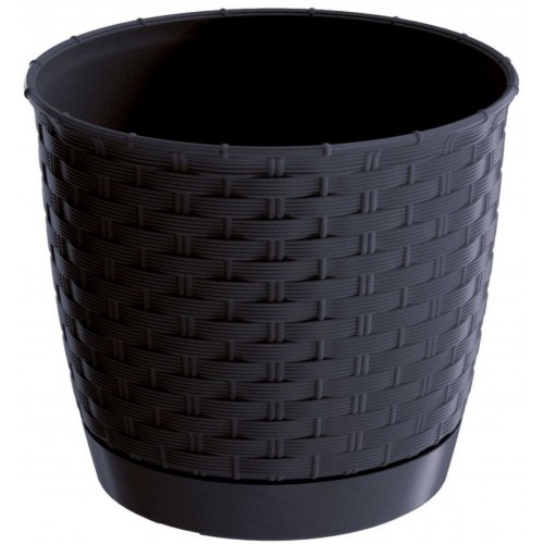 Prosperplast RATOLLA ROUND Doniczka z podstawką 30cm, 11l, antracyt DRLO300 Prosperplast RATOLLA ROUND Doniczka z podstawką 30cm, 11l, antracyt DRLO300