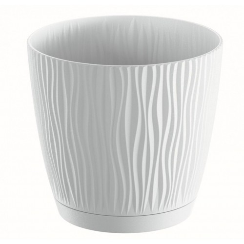 PROSPERPLAST SANDY P doniczka z podstawką 10,8 cm, biała DSY110P PROSPERPLAST SANDY P doniczka z podstawką 10,8 cm, biała DSY110P
